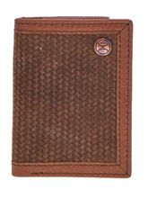 Hooey Classic Roughout Basketweave Trifold Wallet HTR002-BR