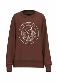 Hooey Womens Brown Crew Neck Pullover HH1327BR