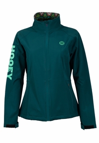 Hooey Womens Softshell Teal Jacket w/ Multi Color Pattern Lining HJ105TL