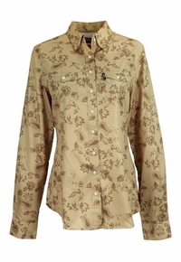 Hooey Womens Sol Competition Tan Floral Print Long Sleeve HT1665TN
