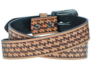 Hooey Zemi Lightning Bolt Leather Belt RMBLT055