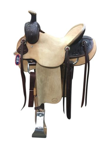 15" to 17.5" HR Hud Roberts Mahogany Herman Oak Association Saddle 762