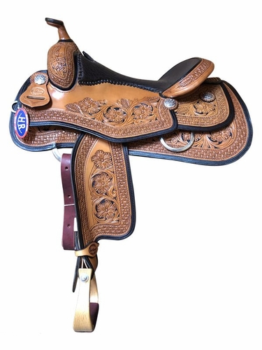 14" to 17" HR Hud Roberts Signature Series Herman Oak Reiner Saddle 810