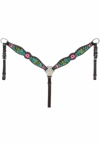 JT International Royal King Pink Cactus Pony Breastcollar 45-8019