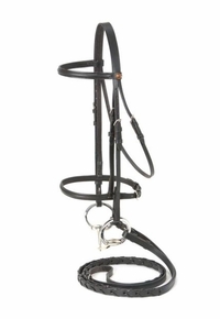 JT International Silver Fox Raised Snaffle Bridle 20-8556