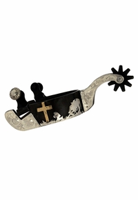Kelly Silver Spurs with Reverent Design Antique Brown ssjt 78-9988