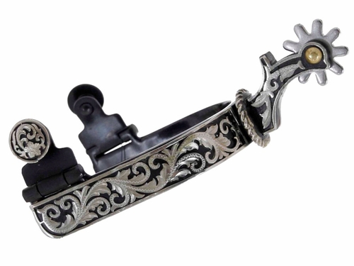 JT International Kelly Silver Star Spur with Floral Overlay 78-9714