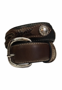 Kid's Western Belt with Conchos and Fabric Inset by Nocona Belt Co. n4415801