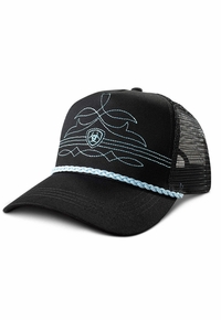 Ladies Ariat Ponyflow Boot Stitch Rope Turquoise Cap A300093133