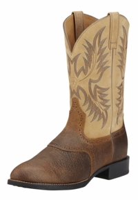 Men's Ariat Tumbled Brown Heritage Stockman Boots 10002247