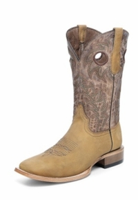 Men’s Circle G Honey Embroidery Wide Square Toe Boot L6316
