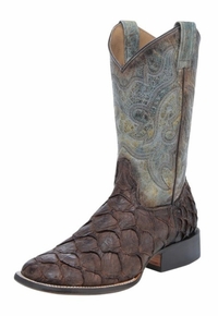 Men's Corral Pirarucu Turquoise Square-Toe Boot B5023