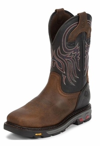 Men's Justin Commander-X5™ Tanker Black Steel Toe Work Boots WK2104