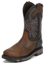 Men's Justin Commander-X5 Tanker Black Steel Toe Work Boots WK2104