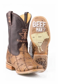 Men's Tin Haul "Don't Fence Me In" With Butcher Shop Sole Boots 0007-0081