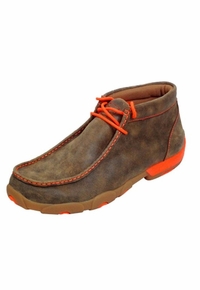 Men's Twisted X Bomber/Neon Orange Driving Moccasins MDM0019