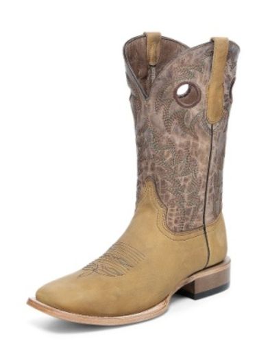Mens Circle G Honey Embroidery Wide Square Toe Boot L6316