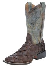 Men's Corral Pirarucu Turquoise Square-Toe Boot B5023