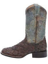 Men's Corral Pirarucu Turquoise Square-Toe Boot B5023