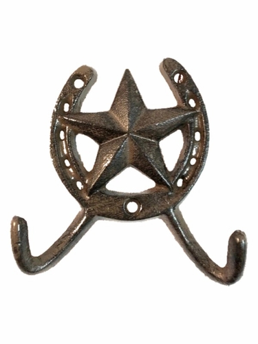 Cast Iron Star Horseshoe Double Wall Hook 94767