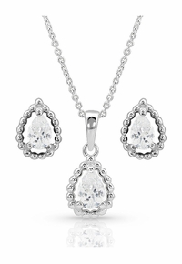 Montana Silversmiths Arctic Rain Teardrop Jewelry Set JS4652