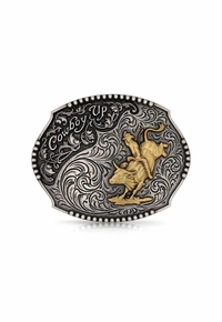 Montana Silversmiths Cowboy Up Bull Rider Buckle A1031P