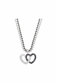 Montana Silversmiths Crystal & Black Double Heart Pendant Necklace NC61505BK