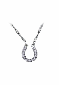 Montana Silversmiths Crystal Clear Lucky Horseshoe Necklace NC62