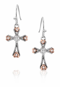 Montana Silversmiths Faith in my Heart Cross Earrings ER6040