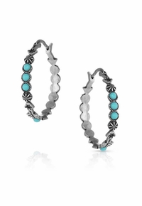 Montana Silversmiths Round N Round Turquoise Hoop Earrings ER5032
