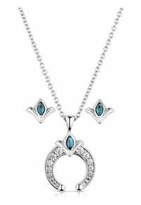 Montana Silversmiths Simple Squash Blossom Crystal Jewelry Set JS5953