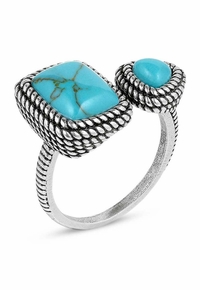 Montana Silversmiths Split Decision Turquoise Ring RG5776