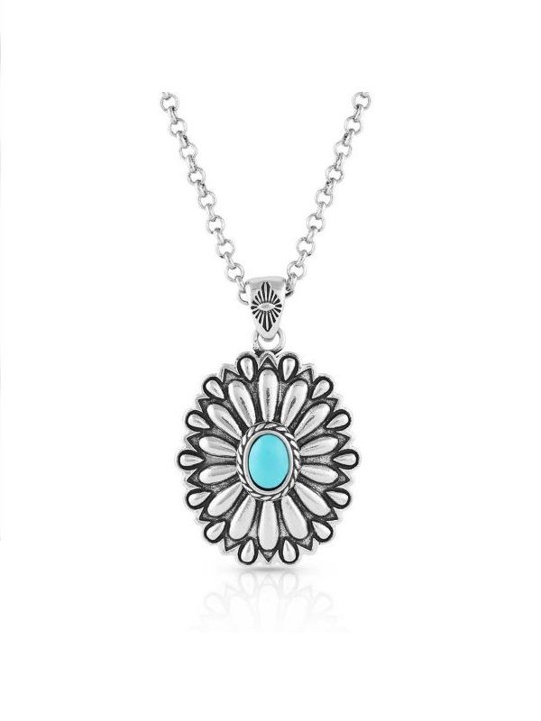 Montana Silversmiths Sunflower Concho Turquoise Necklace NC5378