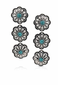 Montana Silversmiths Triple Bloom Conchos Attitude Earrings AER5445