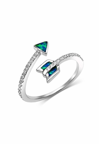 Montana Silversmiths Twisting Arrow Opal Ring RG4170 ZDS