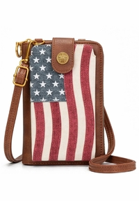 Montana West American Flag Crossbody Phone Wallet MW1385-183
