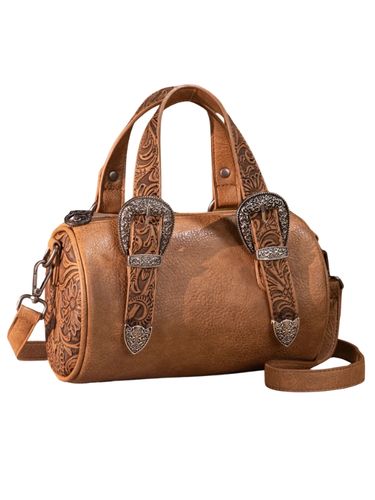Montana West Western Tooled Mini Barrel Crossbody Bag MW1338