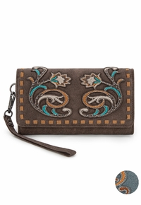Montana West Embroidered Collection Scroll Wallet MW1348