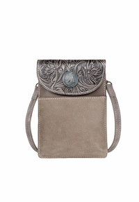 Montana West Floral Tooled Genuine Leather Belt Crossbody RLP-2001 ZDS