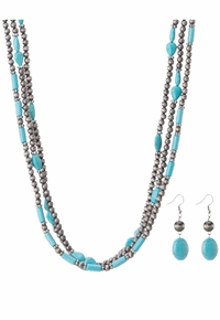 Montana West Layered Necklace Earrings Set RNS-1033