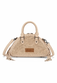 Montana West Tooled Floral Fringe Dome Satchel Bag MW1363-889