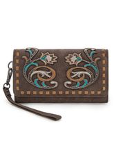 Montana West Embroidered Collection Scroll Wallet MW1348