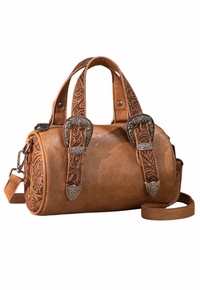 Montana West Western Tooled Mini Barrel Crossbody Bag MW1338