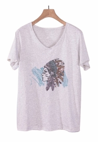 Montana West Womens American Bling Graphic T-Shirt AB-T1012