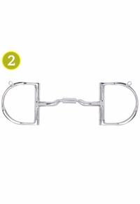 Myler Dee with Hooks with Stainless Steel Low Port Comfort Snaffle 89-22045