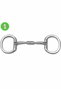 Myler Eggbutt without Hooks with Stainless Steel Comfort Snaffle Wide Barrel 89-29025