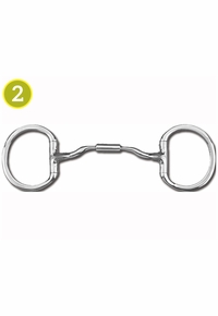 Myler Eggbutt without Hooks with Stainless Steel Low Port Comfort Snaffle 89-29045
