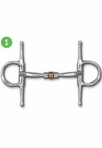 Myler Full Cheek with Hooks Comfort Snaffle with Copper Roller MB 03 89-24035