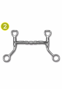 Myler Triple Barrel Mullen Relief Sweet Iron Bit with HBT Shanks 89-20315