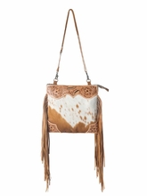 Myra Tumbleweed Trail Fringed Handtooled Bag S-14561